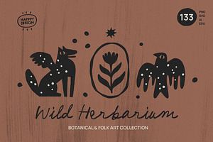 Wild Herbarium — Botanical Folk Art, an Object Illustration by happpydesign