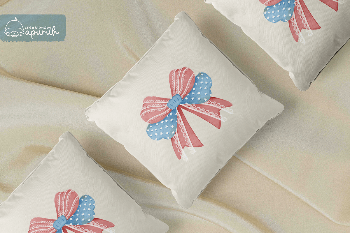 Coquette Bow 4th of July Clipart, a Decorative Illustration by creationsbyapuruh (Photo 6 of 8)