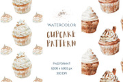 Watercolor Cupcake Patterns, a Pattern Graphic by Kolorata Art (Thumbnail 1 of 4)