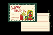 Green Christmas Greeting Card, a Card Template by Neermana (Thumbnail 2 of 4)