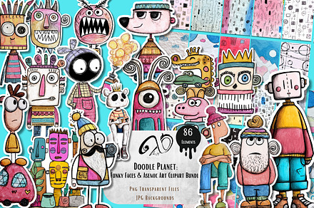 Doodle Planet: Funky creature Faces