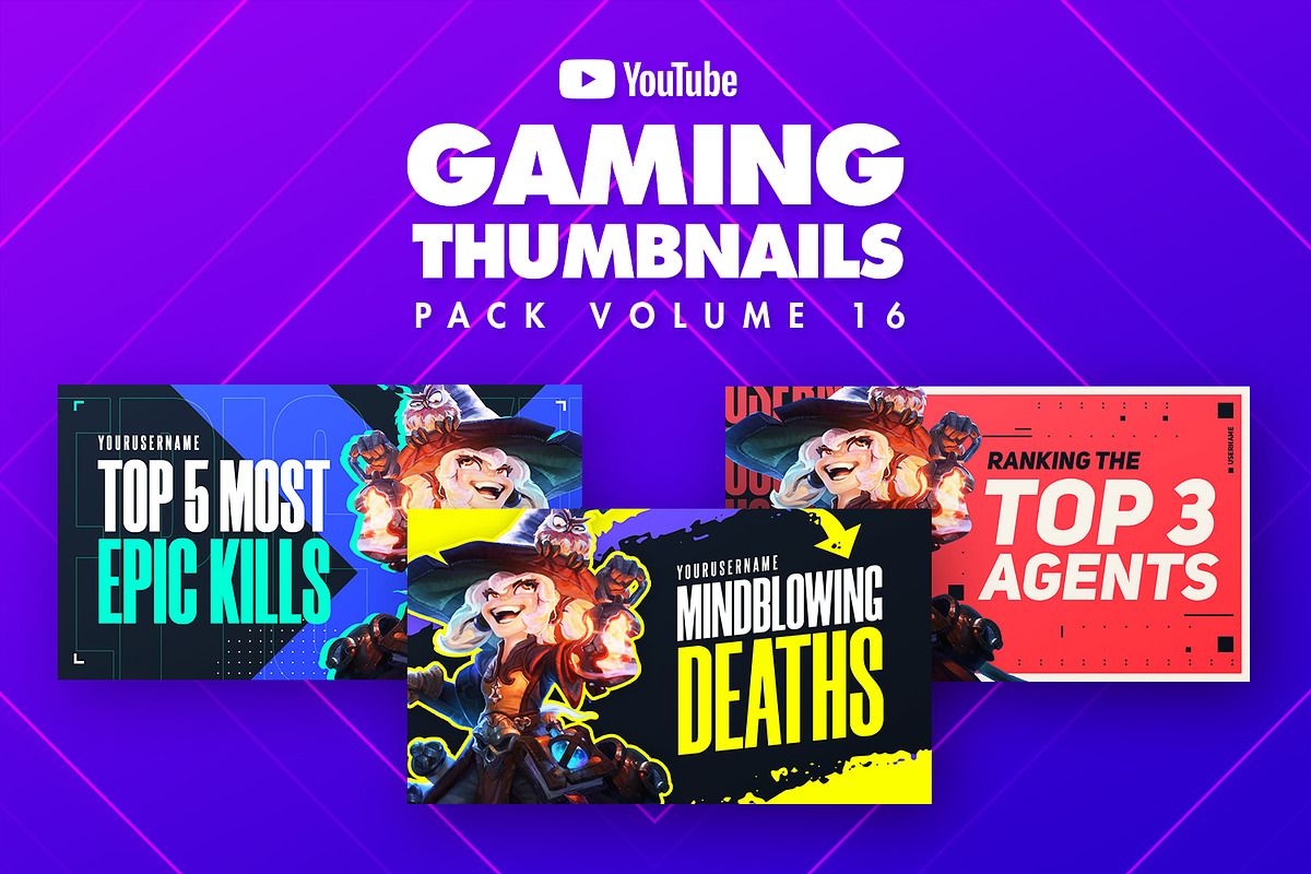 Gaming Youtube Thumbnails Pack 16, a Social Media Template by Odin_Design