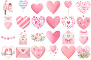 Watercolor Pink Valentines Clipart, an Illustration by Craft Nest (Thumbnail 4 of 4)