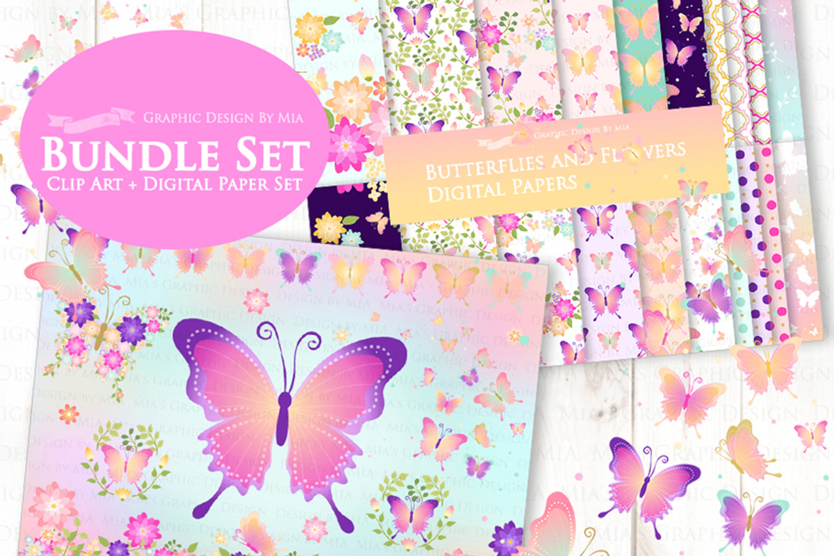 Butterflies and Flowers, an Illustration by Mia's Graphic Design (Photo 3 of 11)