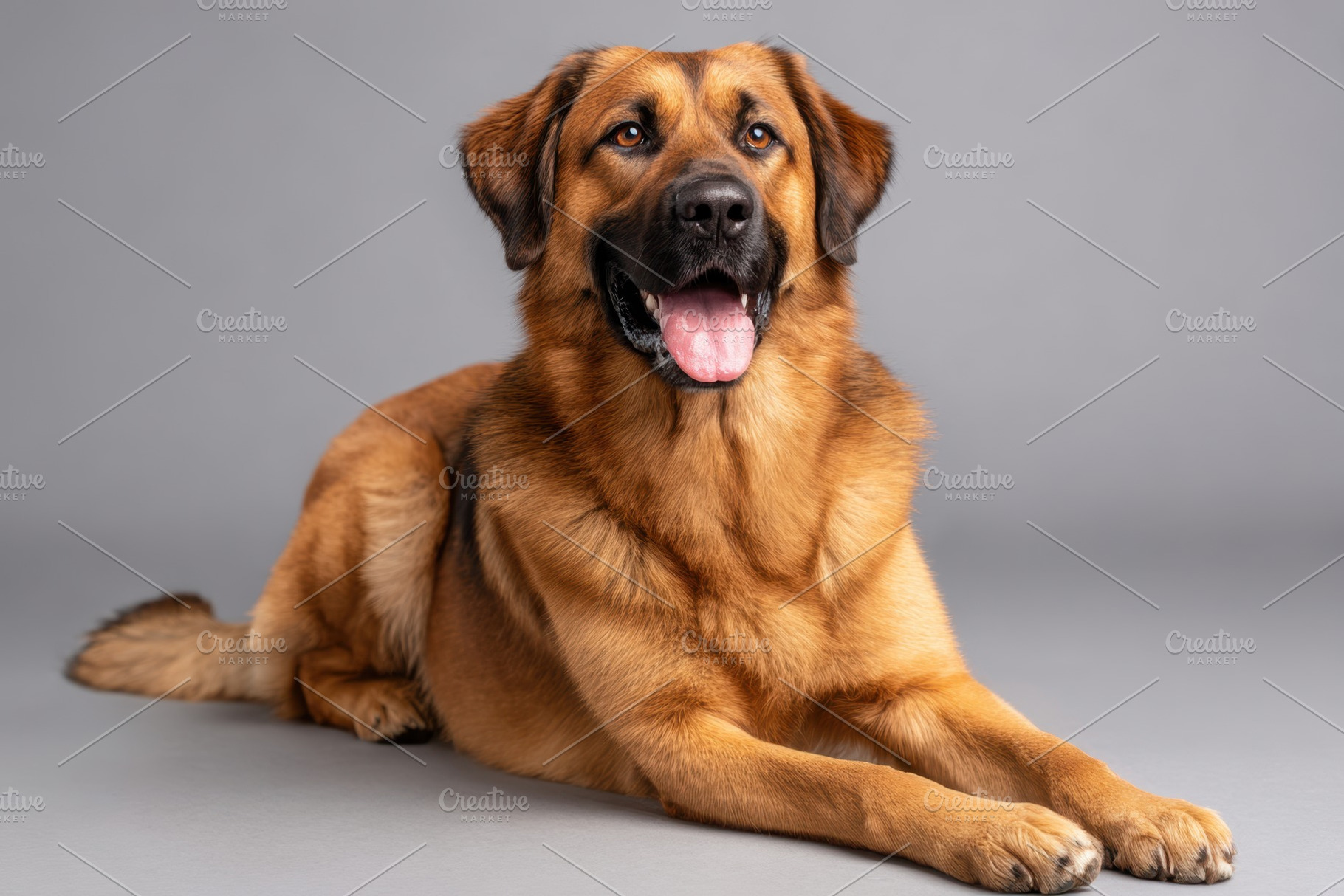 Cute dog portrait on grey background, an Animal Photo by AlyaAnd