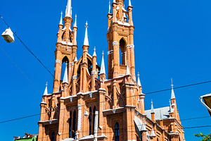 Sacred heart catholic church in sama containing samara, russia, and catholic, an Architecture Photo by Leonid Andronov