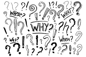 Set of question mark. Doodle, a Decorative Illustration by Arthur Balitskiy