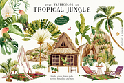 Tropical jungle - watercolor set, a Decorative Illustration by Pamyatka Shop (Thumbnail 1 of 27)