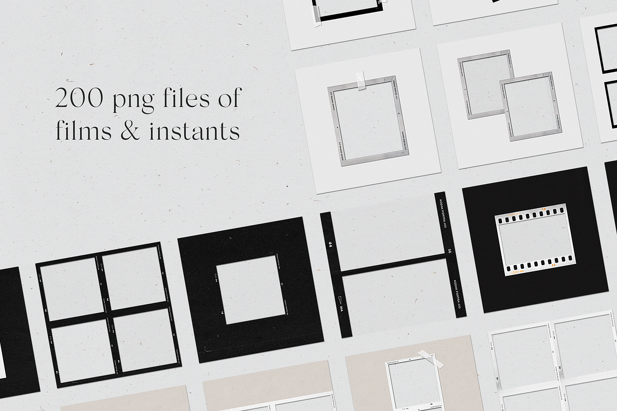 200 Film Frames & Instant Templates, a Social Media Template by Feel This (Photo 6 of 32)