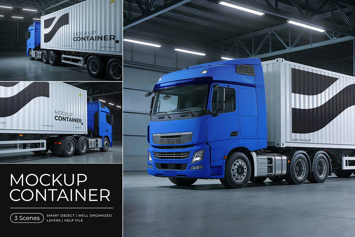 Truck Container Mockup, a Mockup by Pitchlook.Studio (Photo 1 of 5)