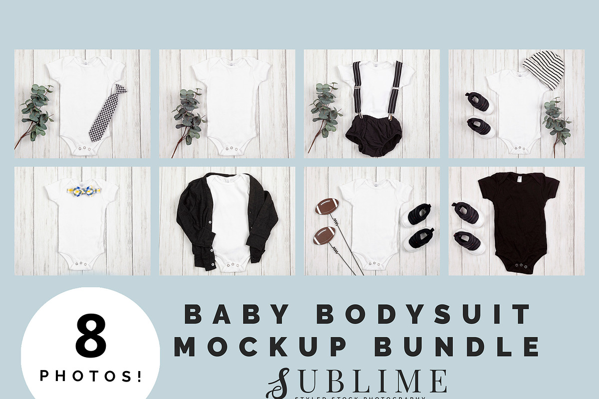 Onesie Mockup Bundle, Boy Bodysuit, an Apparel Mockup by SUBLIME Styled Stock (Photo 1 of 13)