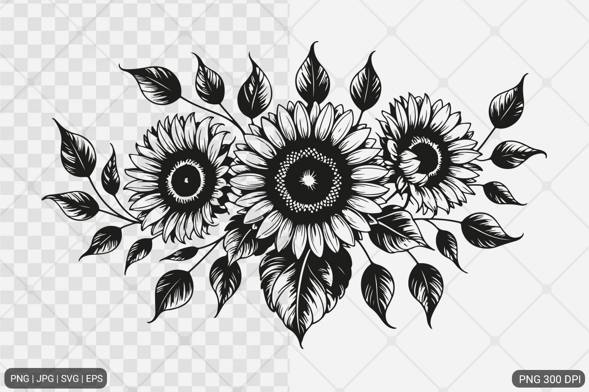 Sunflower SVG PNG Design Bundle, an Illustration by Actual Pixel (Photo 2 of 30)