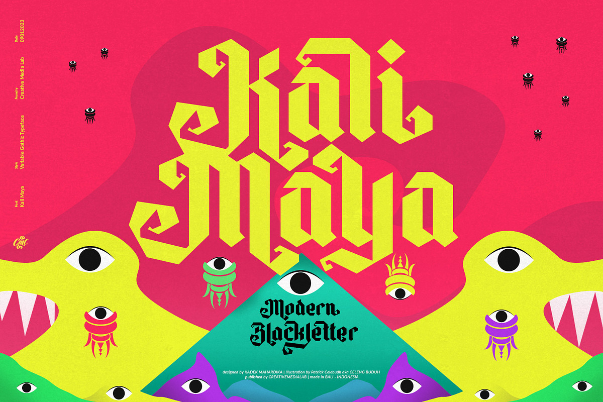 Kali Maya | Variable Gothic Typeface, a Blackletter Font by creativemedialab (Photo 1 of 12)