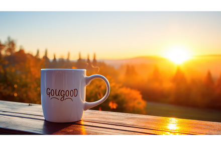 morning white coffee mug ai, a Food & Drink Photo by pikepicture