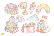 Coquette Vintage School Clipart, a Seasonal Illustration by LemonDesign (Thumbnail 2 of 3)