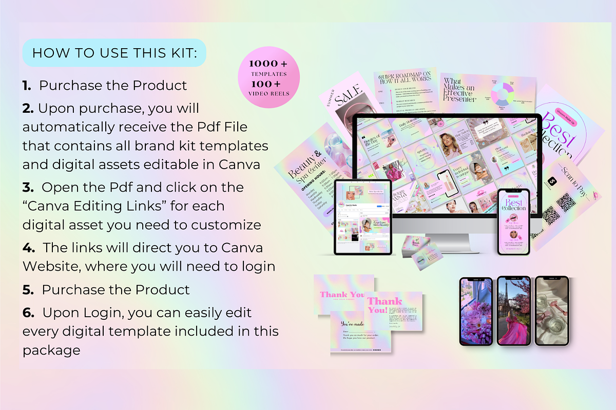 1000 Templates Brand Kit Pastel, a Social Media Template by CopertiniStudio (Photo 4 of 8)