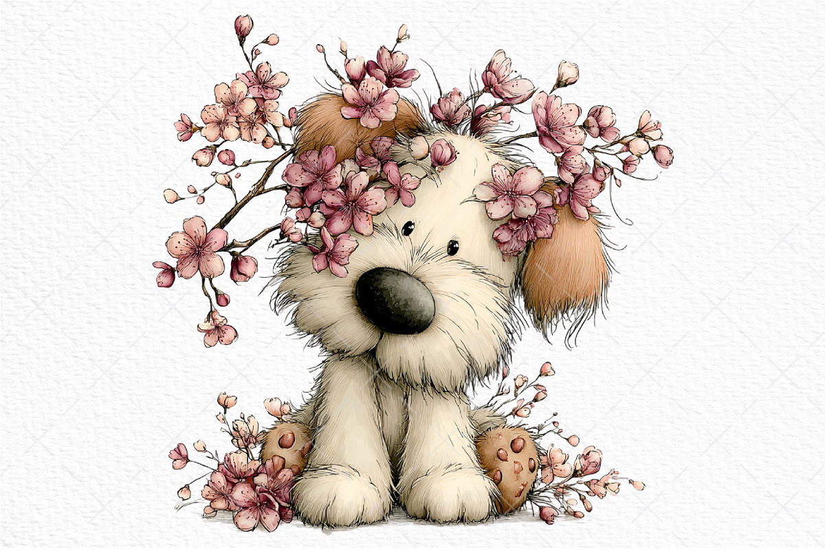 Whimsical Spring Dogs Clipart, an Illustration by Craft Nest (Photo 8 of 11)