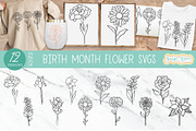 Birth Month Flower SVGs, an Object Graphic by Jordyn Alison Designs (Thumbnail 1 of 2)