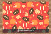 Floral Football Seamless Pattern, a Sport Illustration by Johanna V. Creative (Thumbnail 2 of 6)