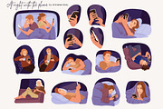 Night with the phon Vector Clipart, a Person Illustration by Universe Mary (Thumbnail 3 of 8)