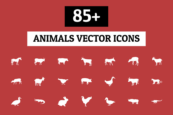 85 Animals Vector Icons