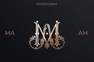 MA AM Wedding Monogram Logo