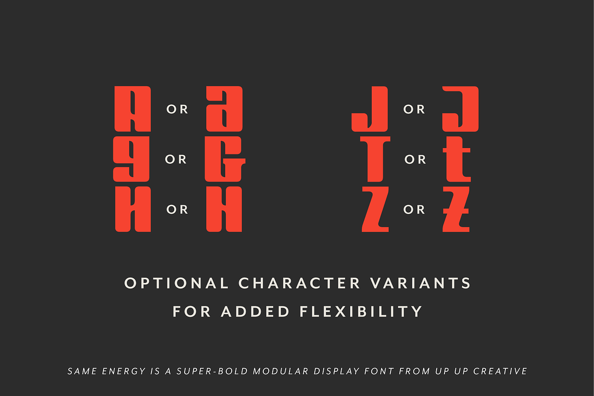 Same Energy, A Modular Sans Serif, a Sans Serif Font by Up Up Creative (Photo 15 of 15)