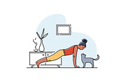 Yoga practice & cat illustration set, a Healthcare Illustration by tetiana.svirska (Thumbnail 5 of 17)