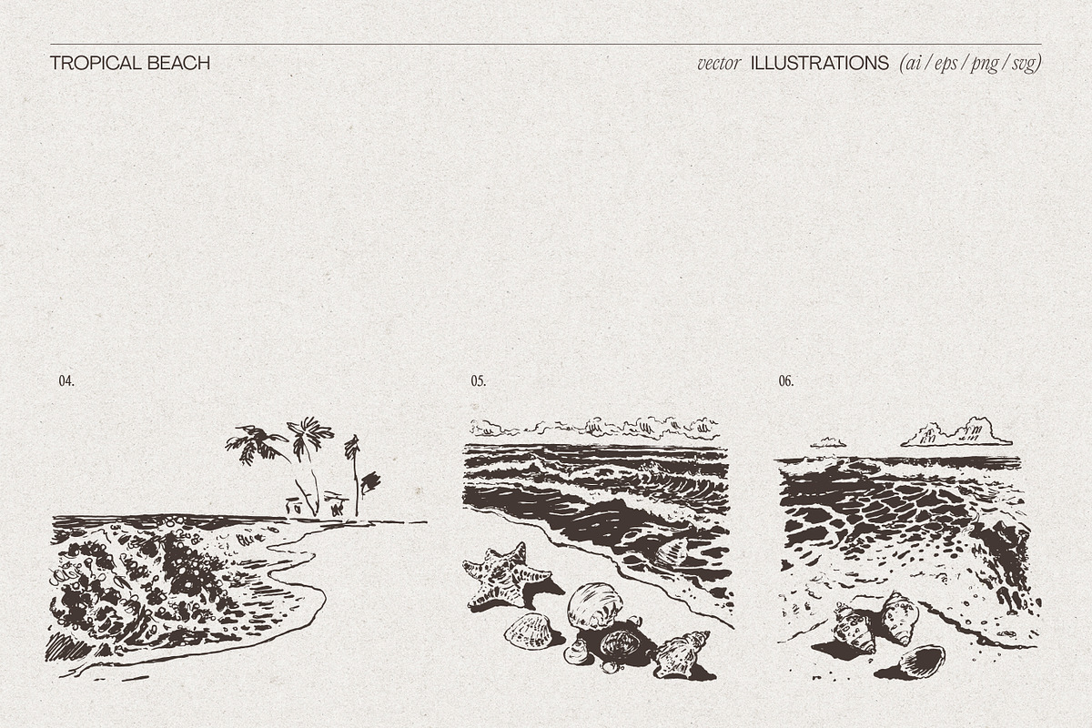 Summer Vacation Beach Collection, a Seasonal Illustration by TheMountBirdStudio (Photo 6 of 21)