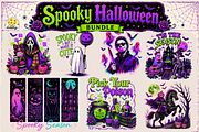 Retro Spooky Halloween Png Bundle, a Seasonal Illustration by Daisy Design (Thumbnail 1 of 15)
