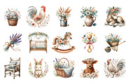 Boho Farm Cottagecore Nursery PNG, an Illustration by Designking (Thumbnail 3 of 5)