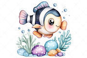 Under the Sea Watercolor Clipart PNG, an Illustration by Craft Nest (Thumbnail 10 of 12)