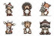 Christmas Woodland Animals Clipart, an Illustration by SinaCreation (Thumbnail 3 of 7)