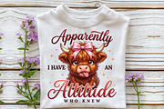 Funny Highland Cow Attitude PNG, a Work Illustration by Sublimation Artist (Thumbnail 3 of 9)