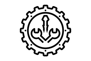 Configured service black icon, an Outline Icon by Creative priyanka