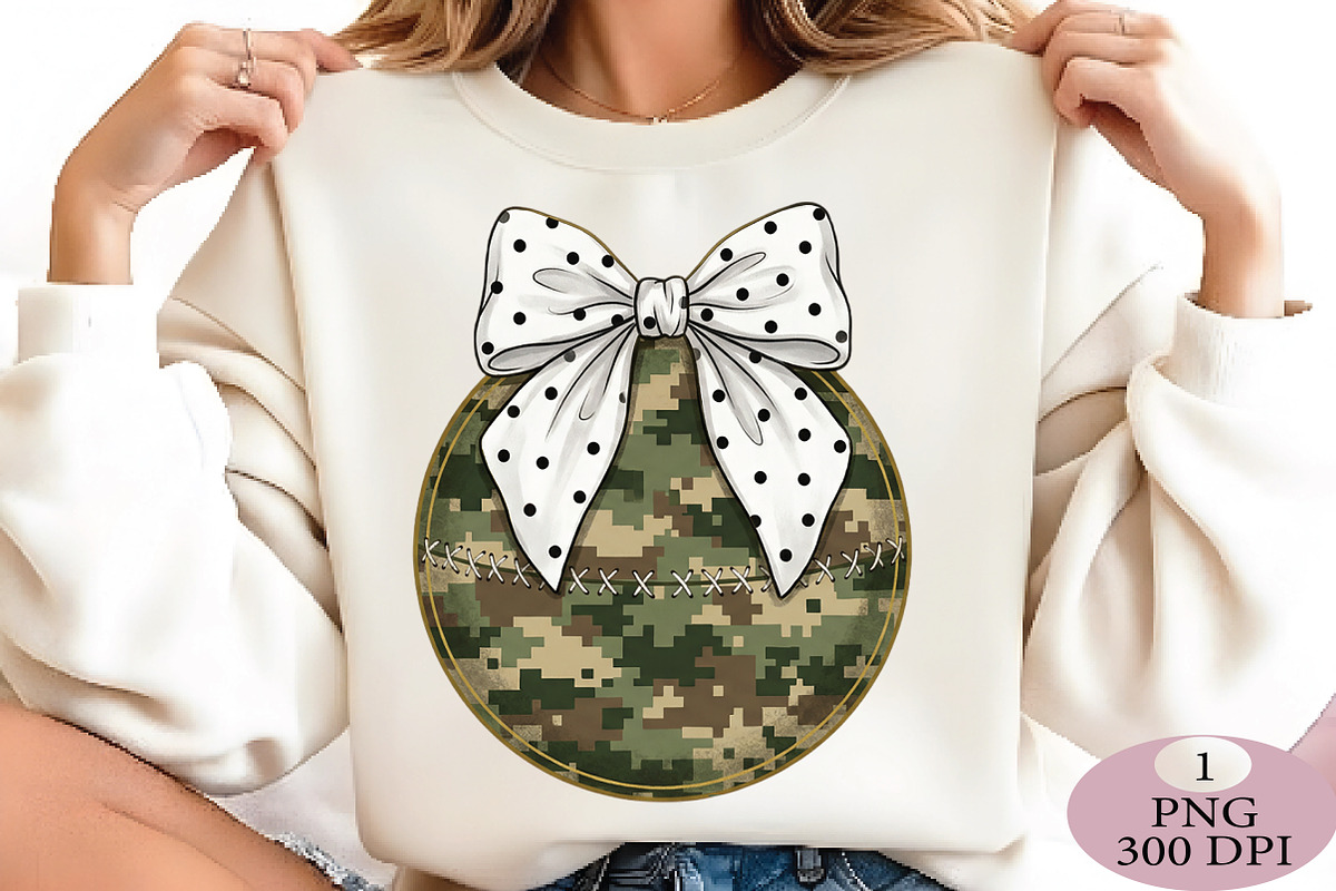 Camouflage Baseball Coquette Png, an Illustration by Daily.Designs (Photo 2 of 5)
