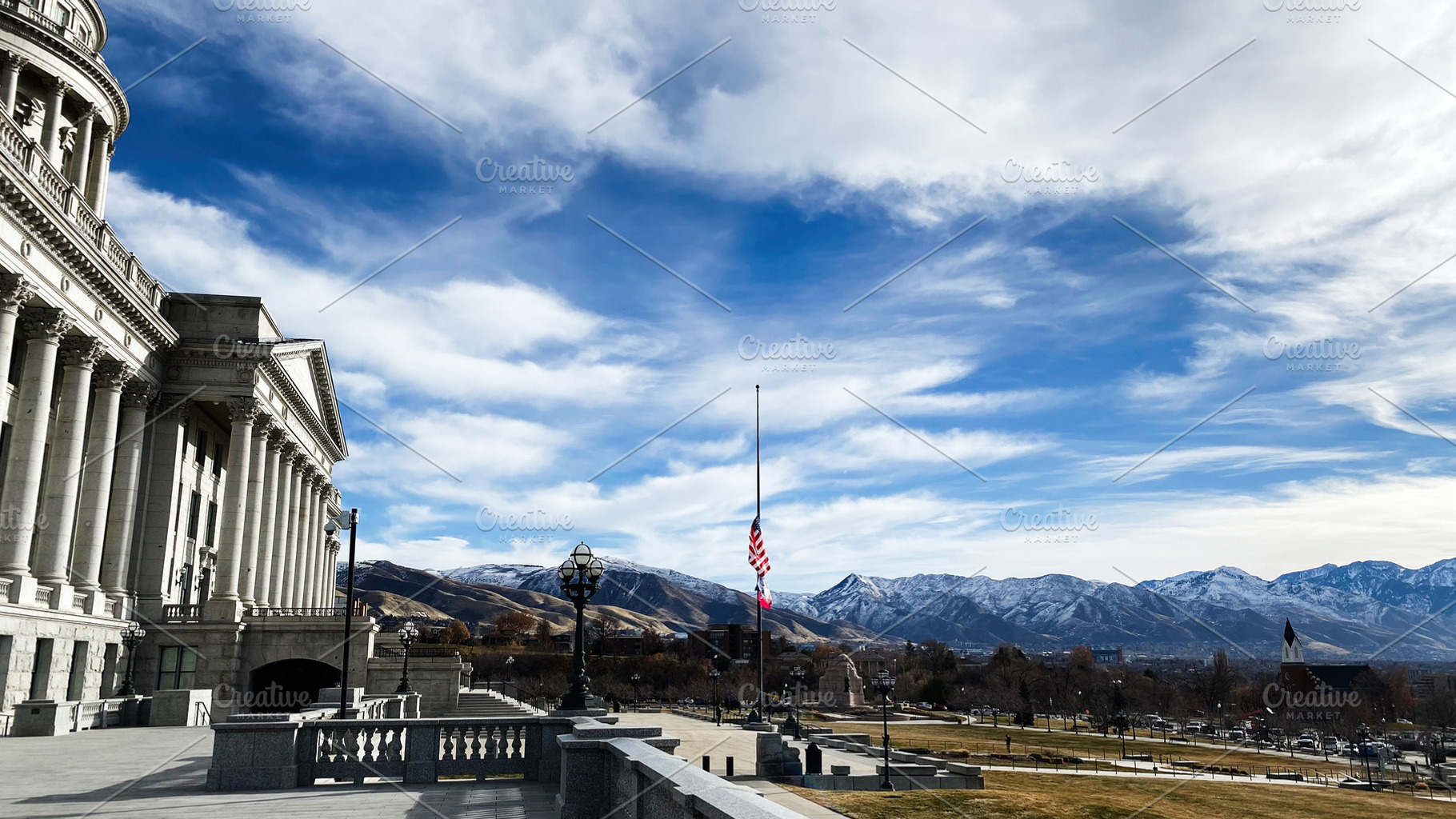 Utah State Capitol building with mountain backdrop in Salt Lake City, Utah, USA, a Nature Photo by AS photostudio