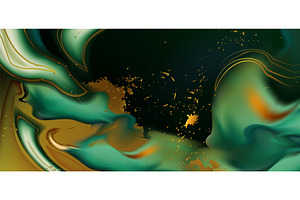 Abstract turquoise, golden, an Illustration by art PVP - market