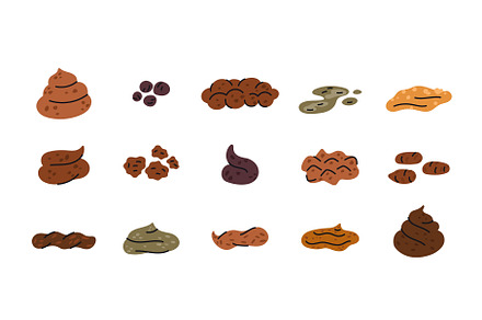 Cartoon poops. Animals and human, an Object Illustration by Vectorbuum