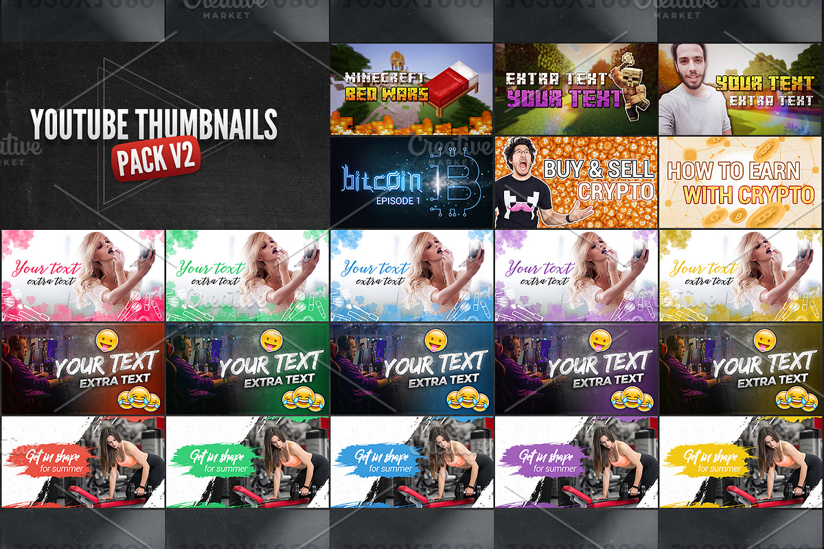 YouTube Thumbnails Pack V2, a Social Media Template by DevilVision Store (Photo 2 of 3)
