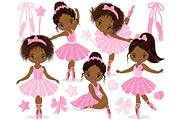 Vector Black Ballerina Clipart, an Illustration by TheCreativeMill (Thumbnail 1 of 4)
