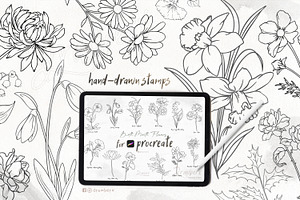 Birth Month Flowers Stamp Brush 002