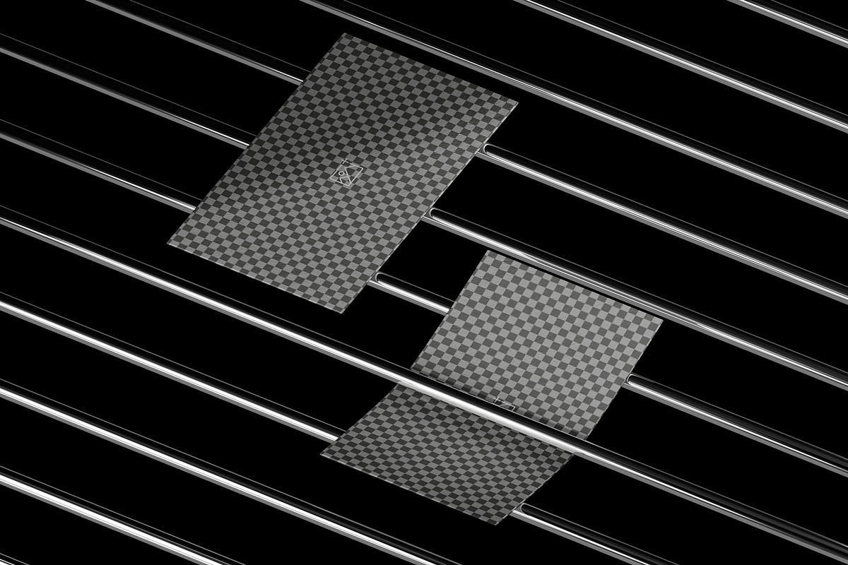 Business Cards on Metal grid Mockups, a Product Mockup by fakhroo (Photo 3 of 4)
