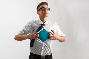 Super hero suit of business man stock photo containing attractive and business