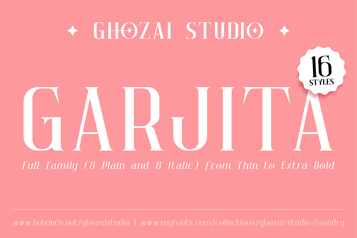 Garjita - Elegant font family, a Serif Font by ghozai studio (Photo 1 of 10)