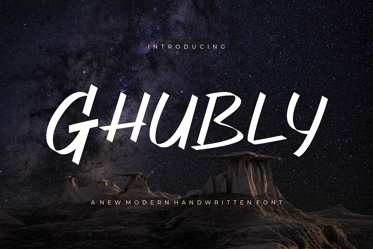 Ghubly - Font, a Handwritten Font by artchiles_design (Photo 1 of 5)