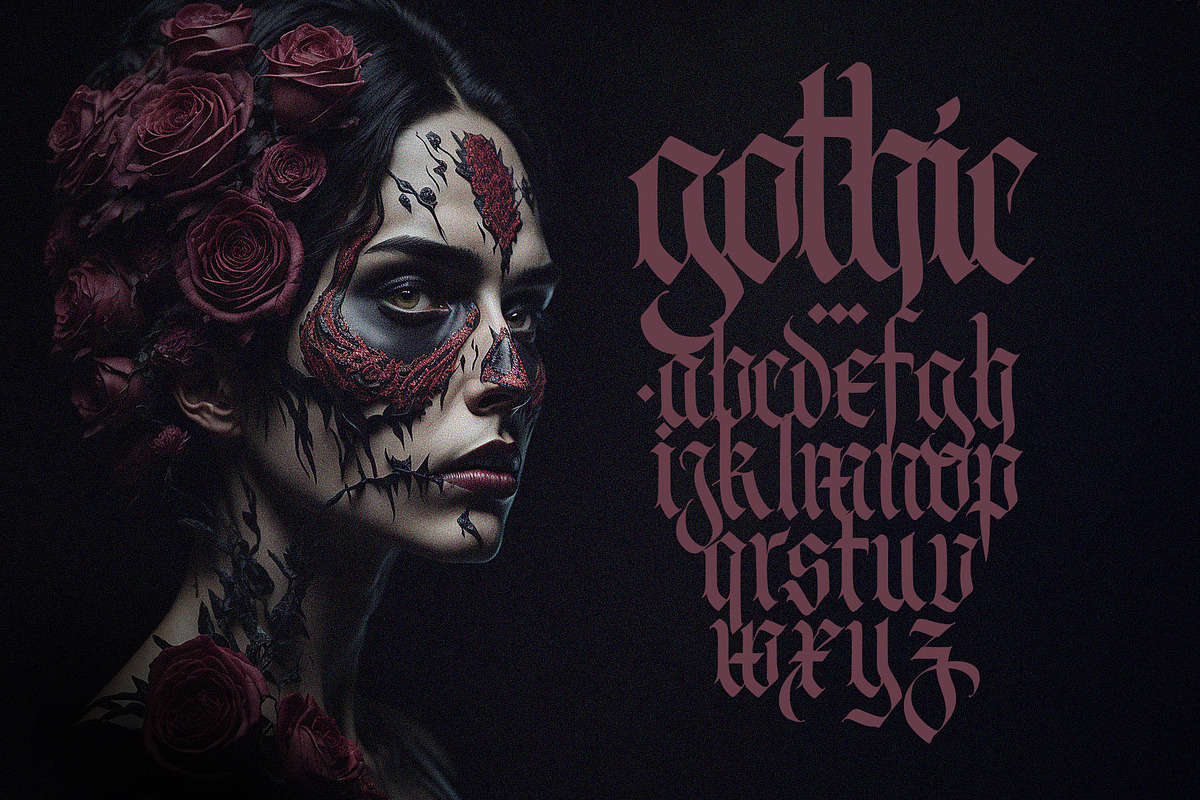 Gothic font 04, a Blackletter Font by GeekClick (Photo 1 of 9)