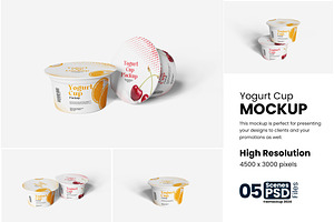 Yogurt Cup Mockup, a Cups & Container Mockup by bimockup