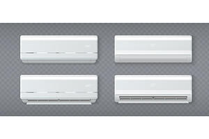 White air condition units with 3d, an Object Illustration by art PVP - market