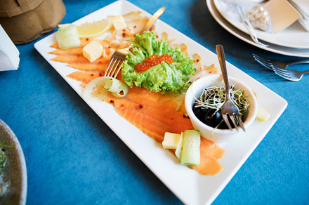 Fish plate on the banquet table